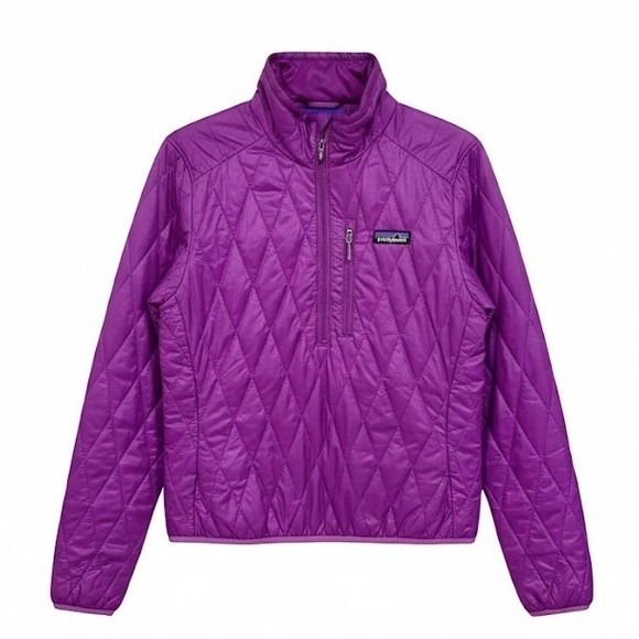 Patagonia Jackets & Blazers - Patagonia Nano Puff Pullover Half Zip‎ Quilted Jacket XS Purple Fleece Lined